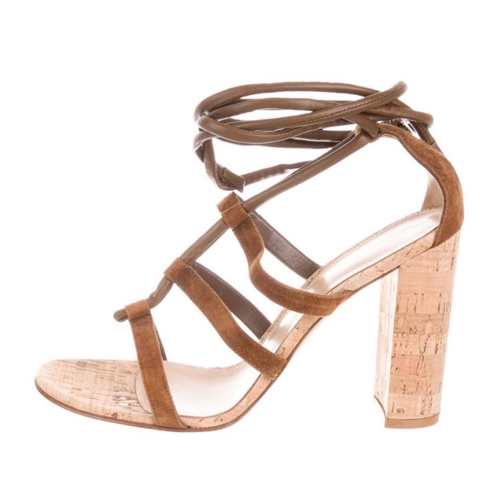 Gianvito Rossi Tan Strappy Heeled Sandals